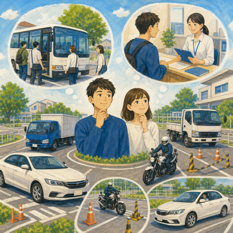 普通自動車・準中型は送迎と検定日を先に見る