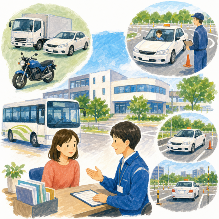 準中型自動車入校手続きと検定までの通い方