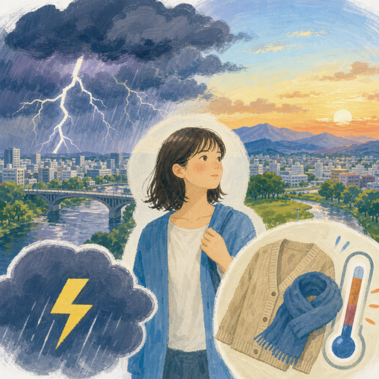 旭川の天気は雷注意報と朝夕の寒暖差から考える
