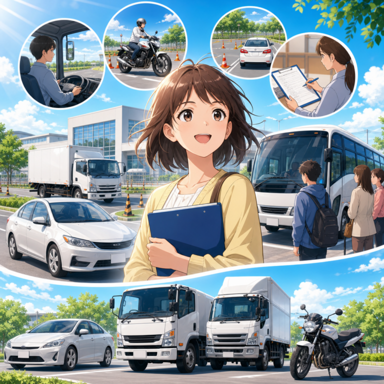 準中型入校は仮免検定日と無料送迎で組む