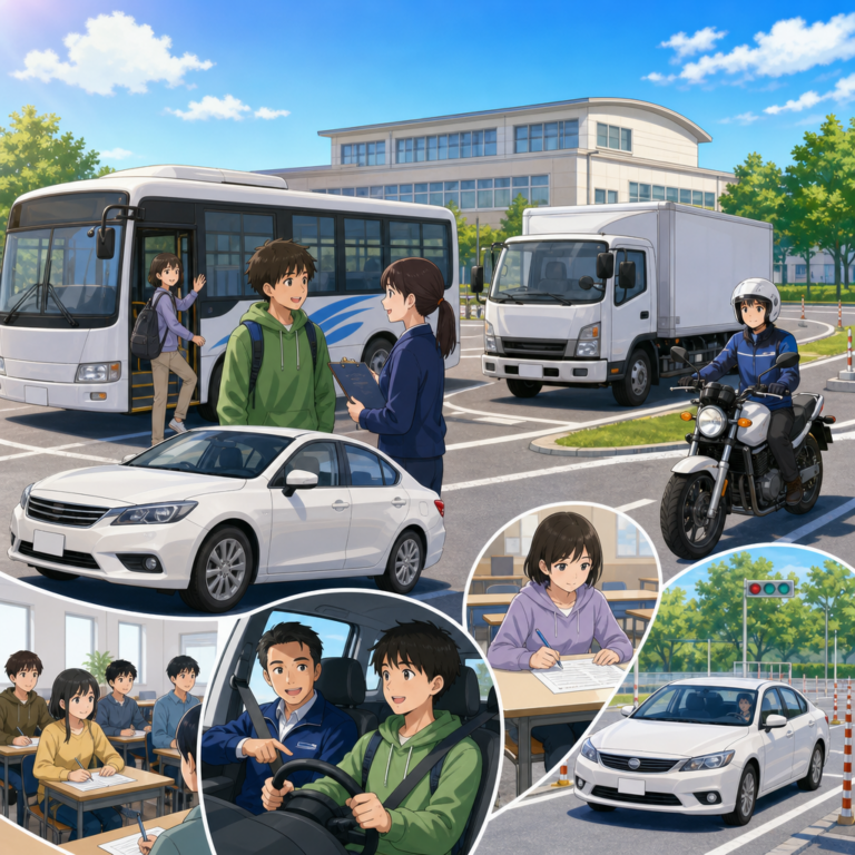 自動車教習所の送迎と仮免・卒業検定の準備
