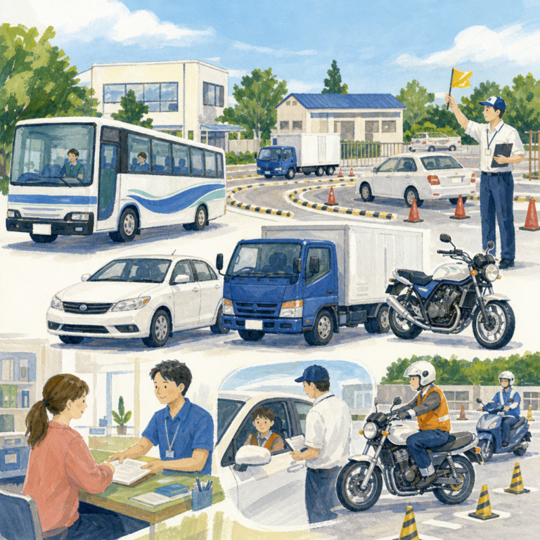 自動車教習所で普通・準中型・二輪を車種や通い方で選ぶ