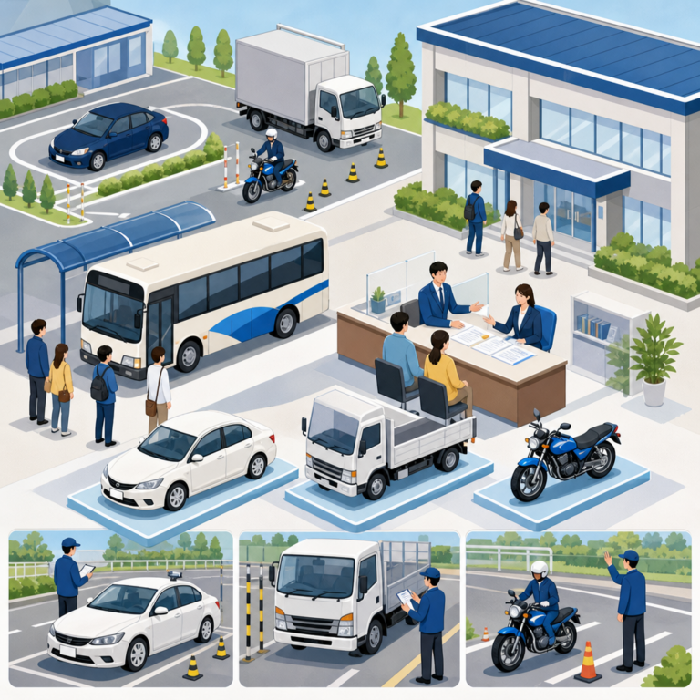 普通・二輪も準中型入校は送迎と検定日で整える